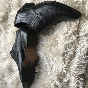 Vintage pointed toe Black leather - 8B